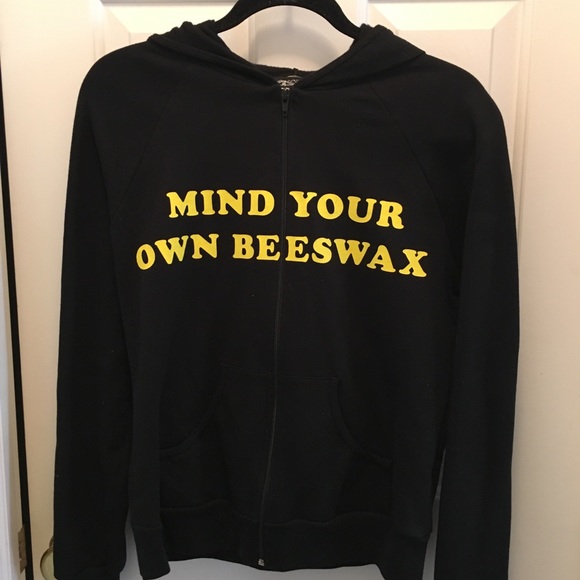Neighborhoodies Black & Yellow “Mind Your Own Beeswax” 100% Cotton Hoodie - Picture 1 of 5